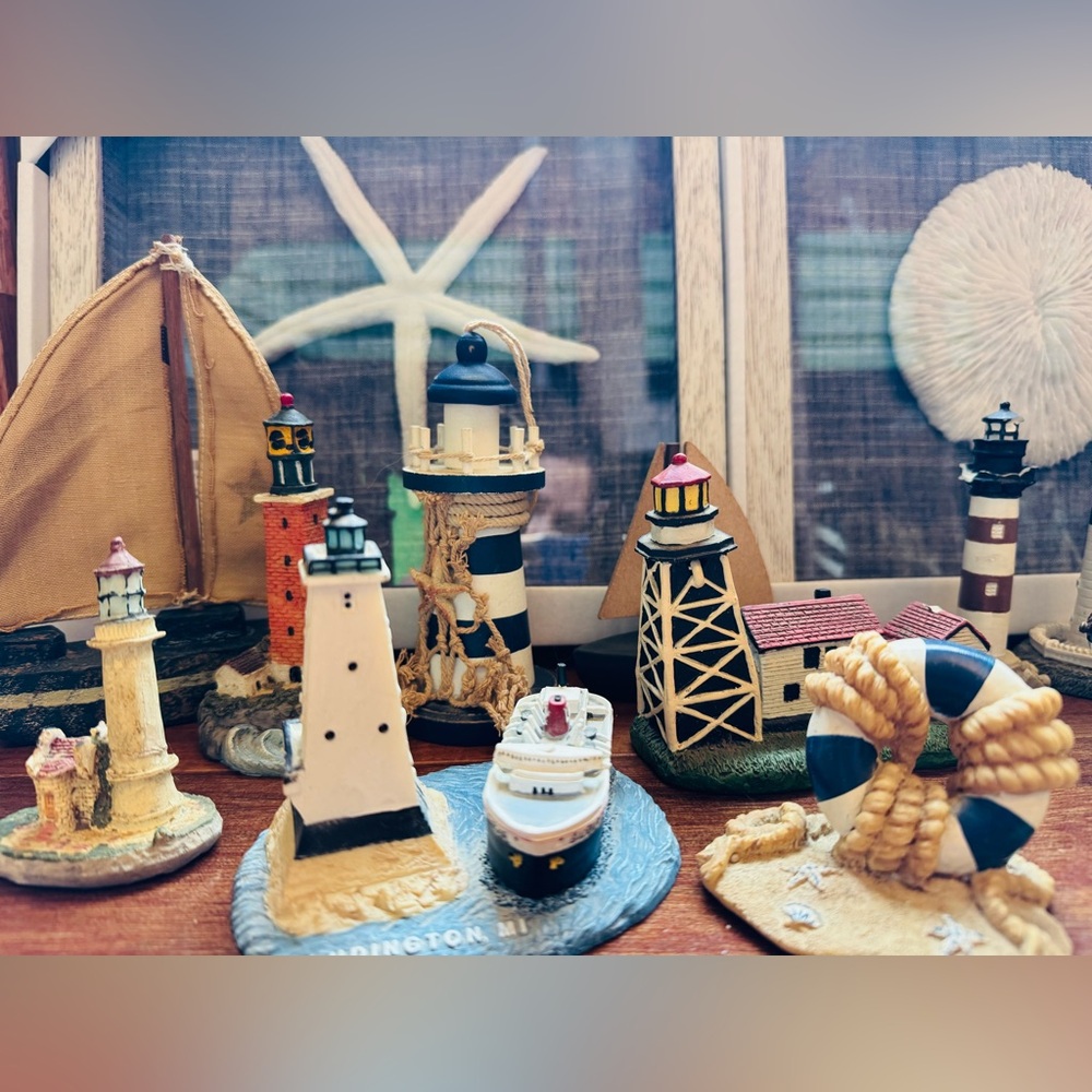 Coastal Lighthouse Figurine Collection - Nautical Decor